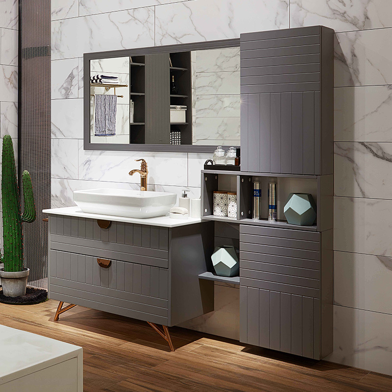 OPPEIN Kitchen in africa » Grey Bathroom with Large Storage