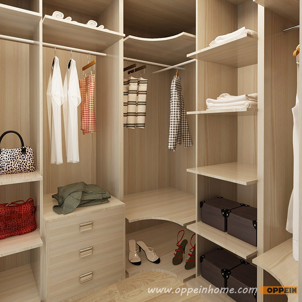 Luxury Villa Wood Grain Walk-in Closet Design YG16-M08