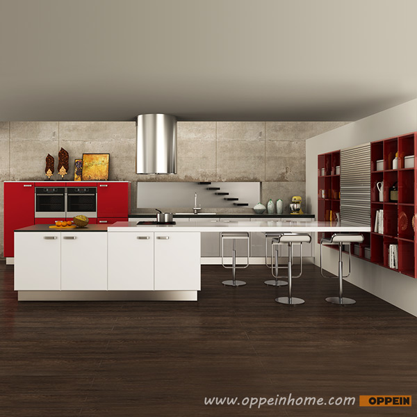 OPPEIN Kitchen in africa » OP15-A01: Modern Elegant Acrylic Kitchen Cabinet