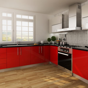 L-shaped-kitchen cabinets