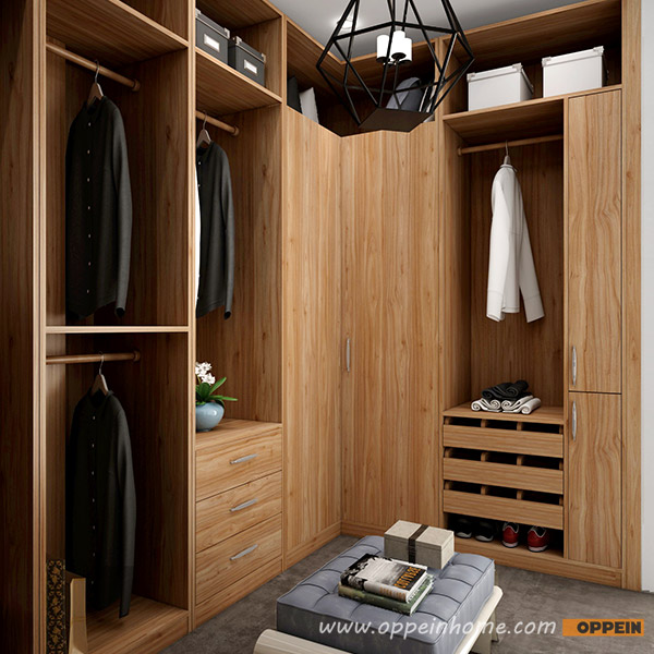 Luxury Villa Wood Grain Walk-in Closet Design YG16-M08