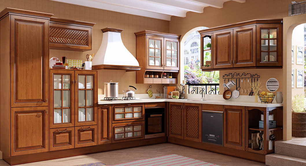 Traditional-L-Shaped-Cherry-Wood-Kitchen-PLCC18079 (2)