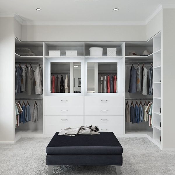 Simple White Melamine Walk-in Closet YG17-M04