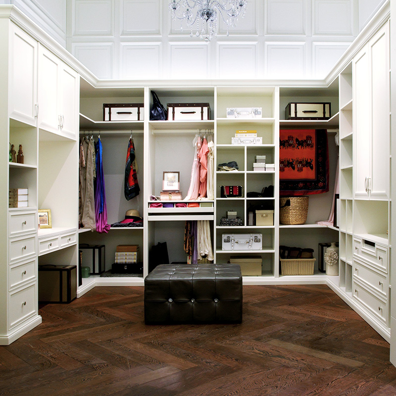 Luxury Villa Wood Grain Walk-in Closet Design YG16-M08