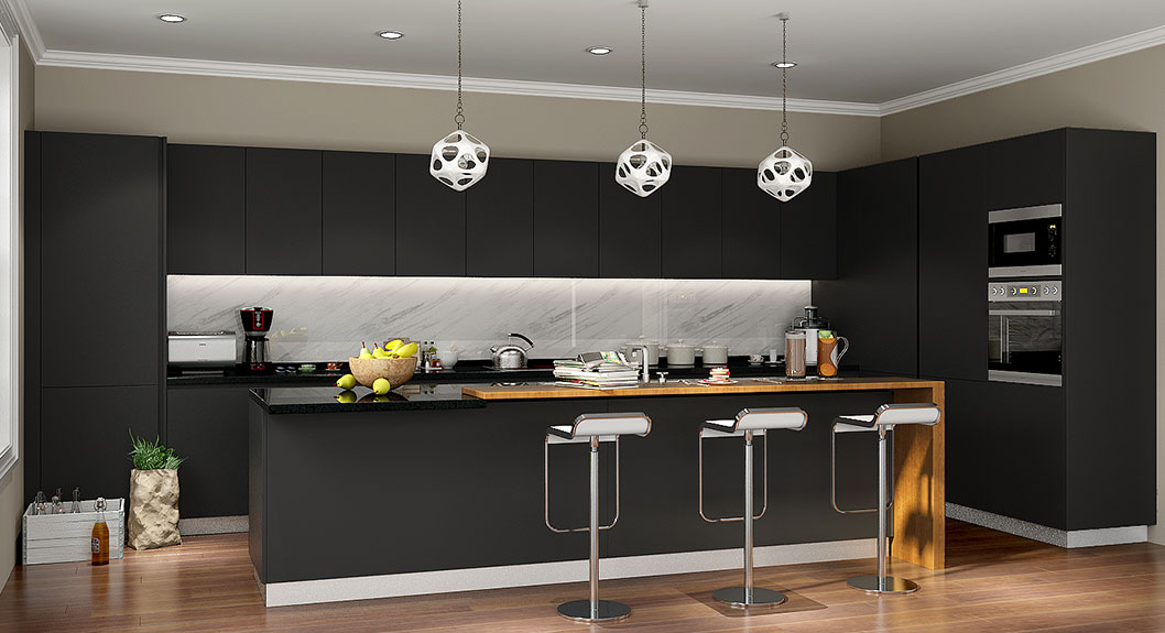 Modern-Stylish-Black-Matte-Lacquer-Kitchen-Cabinet-OP16-L14 (2)