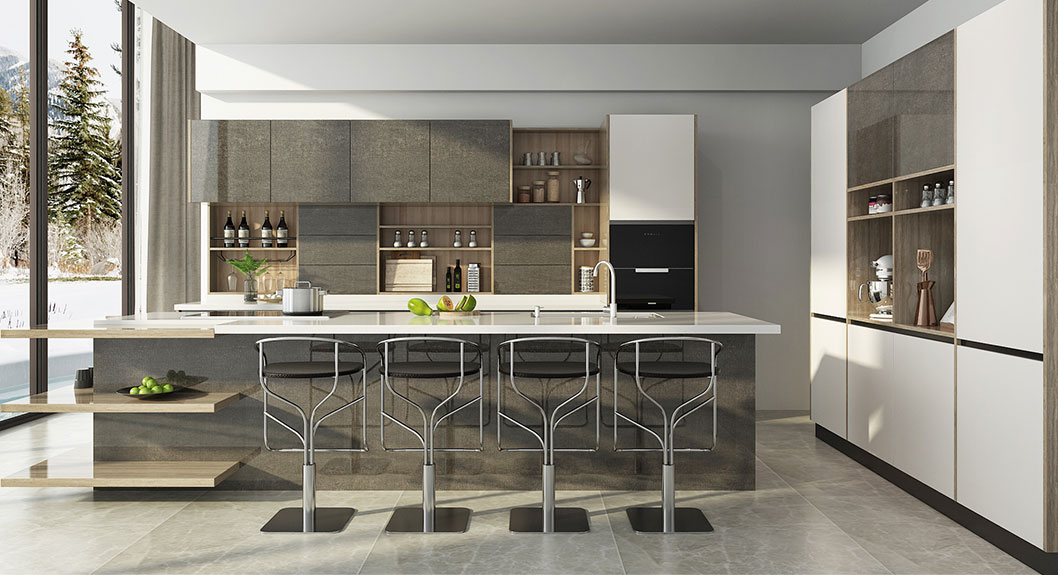Grey-Laminate-and-White-Lacquer-Kitchen-Cabinet-OP17-L12 (2)